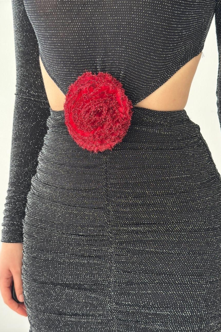 Yellow Rose Detailed Dress