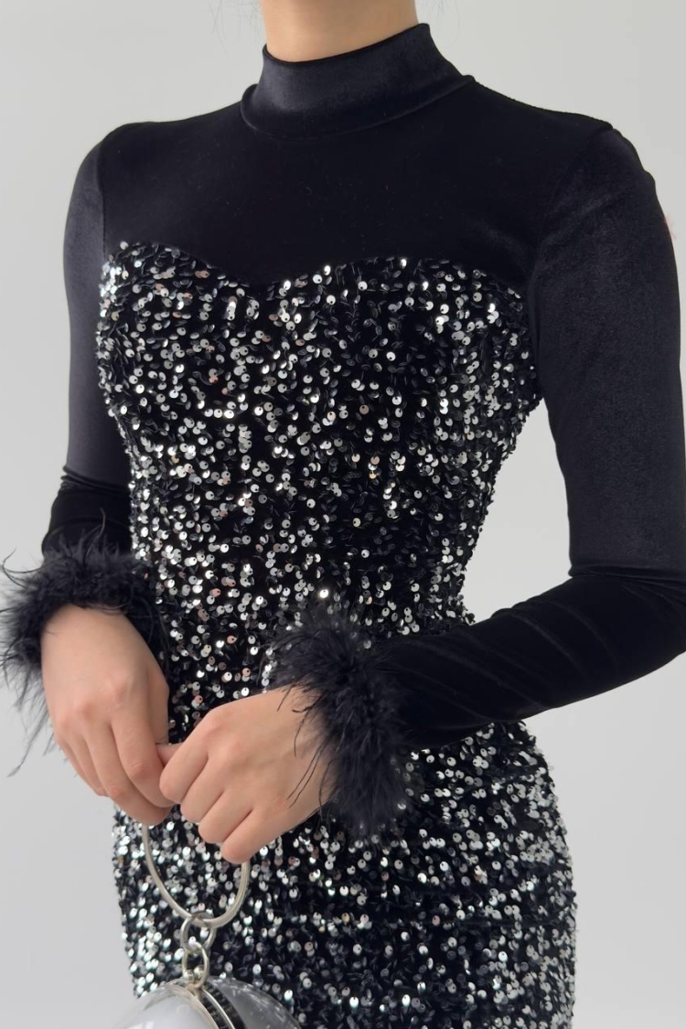 Tepu Feather Detailed Dress