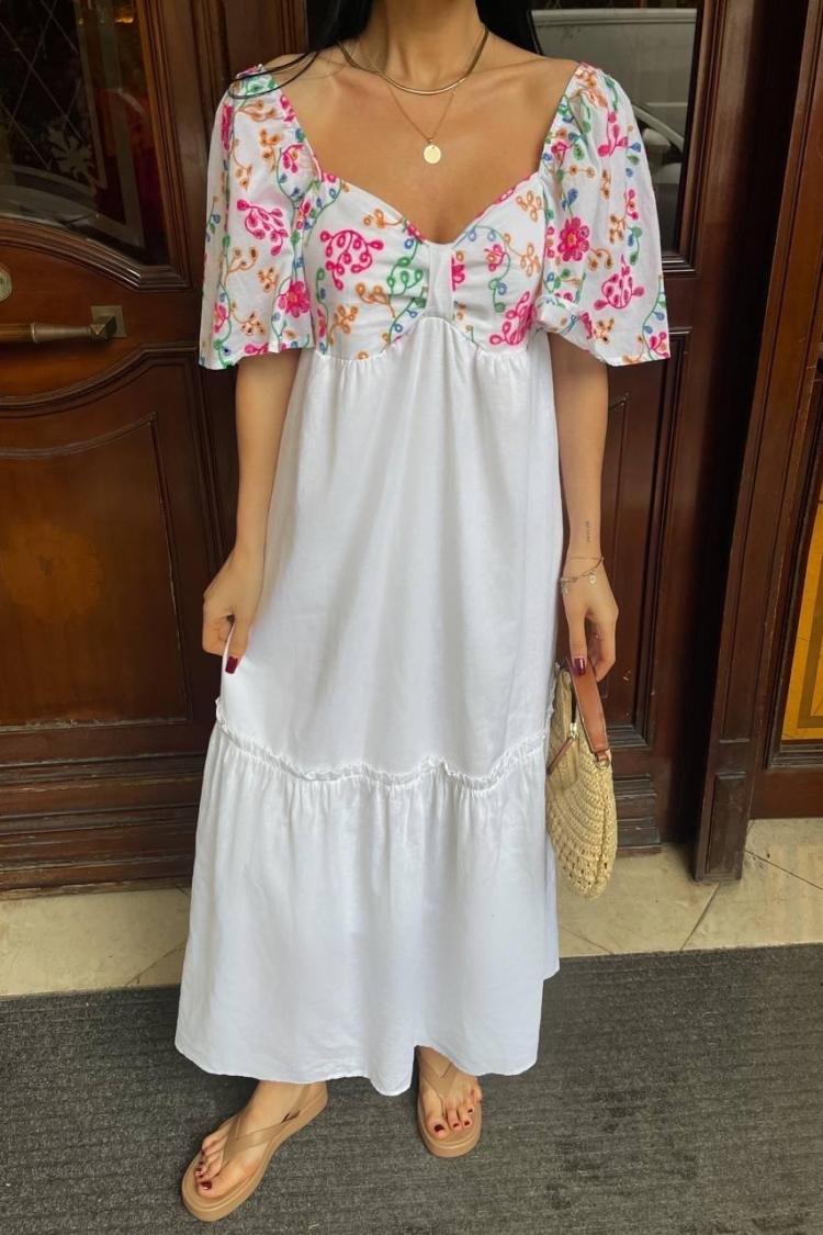 Colorful Embroidered Summer Dress