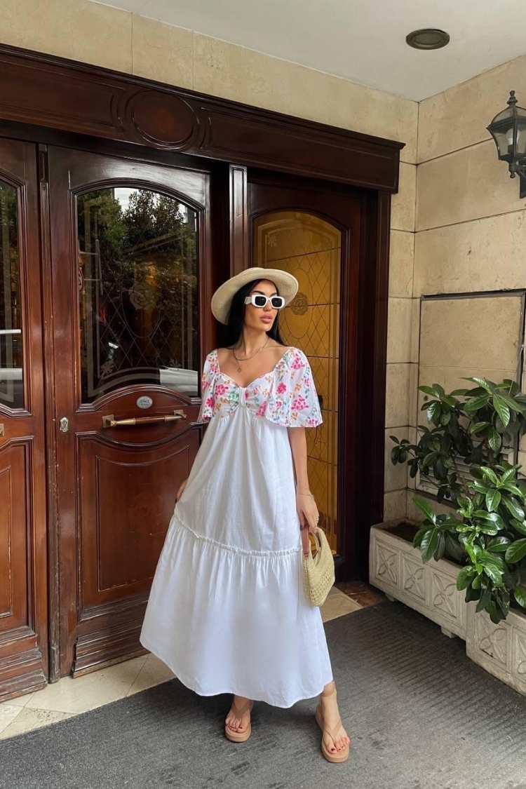 Colorful Embroidered Summer Dress - Ello - Globality Store - Women Clothes Wholesale Turkey