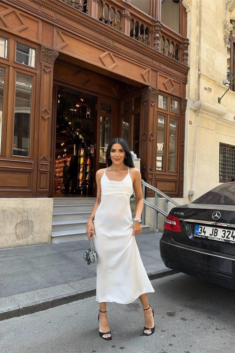 Backless Satin Dress