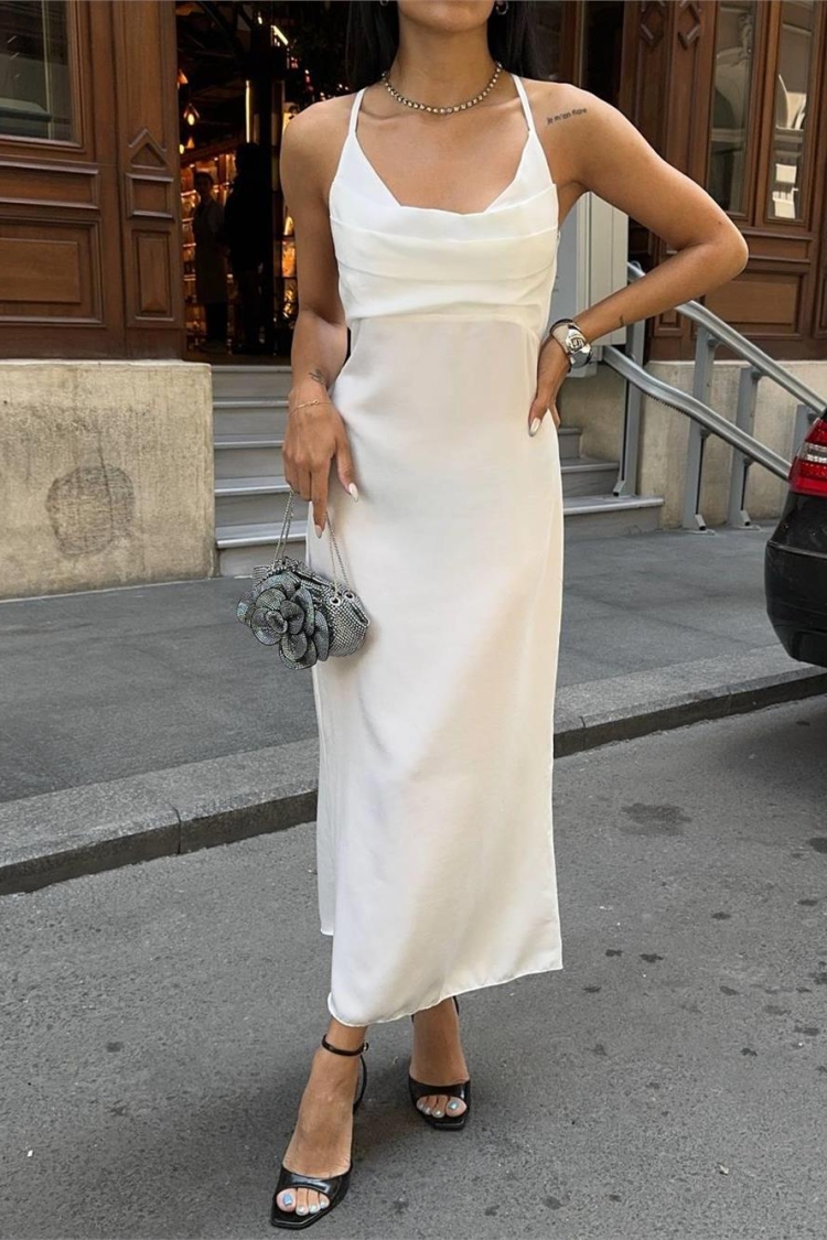 Backless Satin Dress