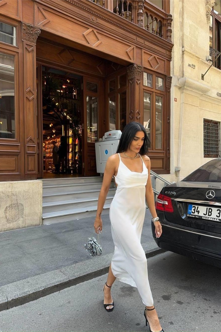 Backless Satin Dress