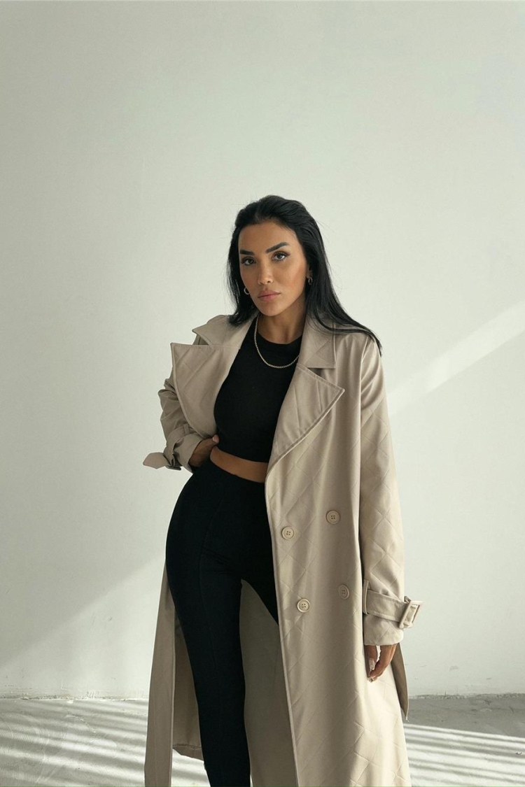 Quilted Leather Trench Coat