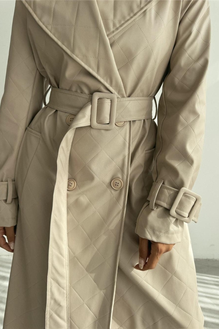 Quilted Leather Trench Coat