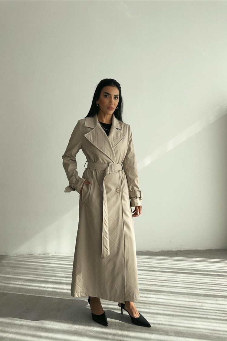 Quilted Leather Trench Coat
