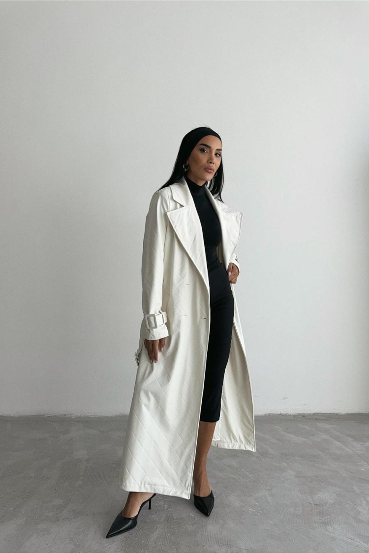 Quilted Leather Trench Coat