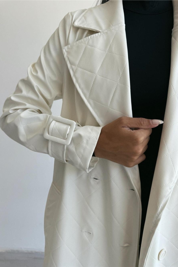 Quilted Leather Trench Coat
