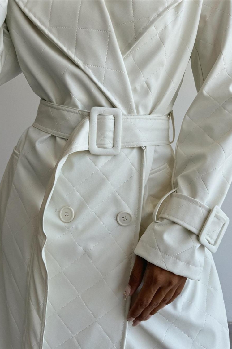 Quilted Leather Trench Coat