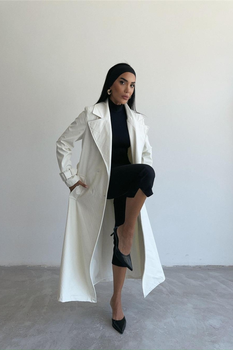 Quilted Leather Trench Coat