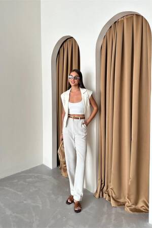 Lace Detail Gabardine Vest - Ello - Globality Store - Women Clothes Wholesale Turkey