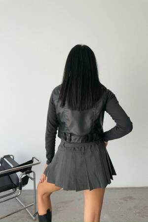 Vintage Leather Vest With Pockets - Ello - Globality Store - Women Clothes Wholesale Turkey