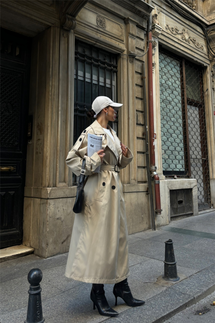 Side Slit Detail Trench Coat
