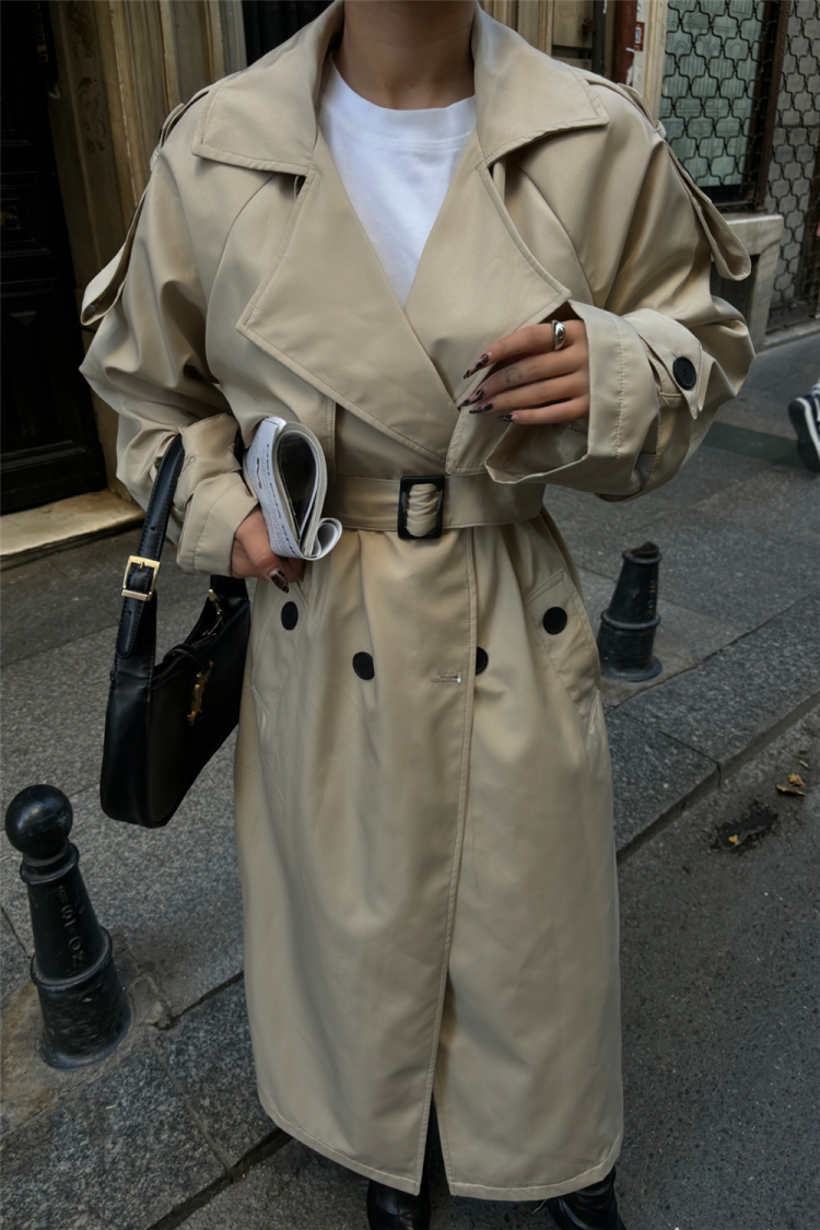 Side Slit Detail Trench Coat