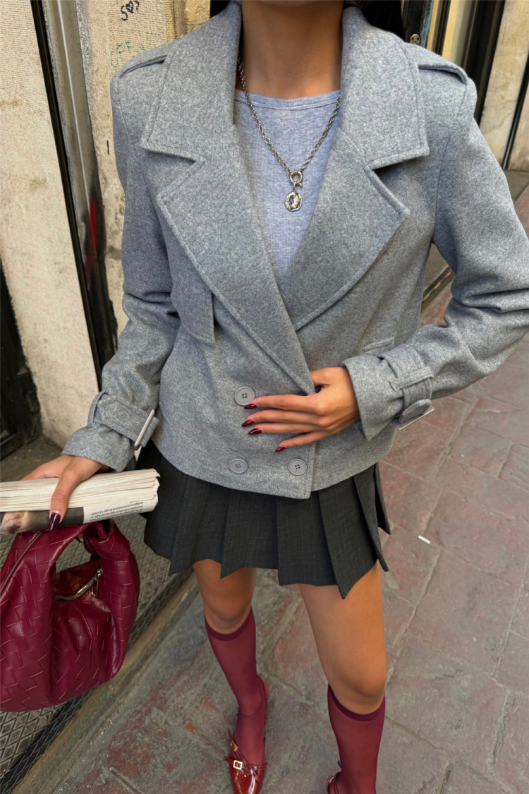Stamped Button Detail Jacket