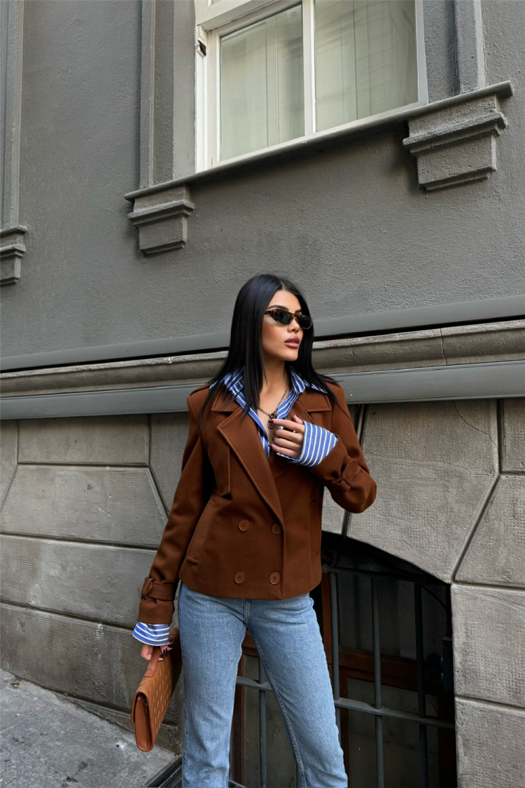 Stamped Button Detail Jacket