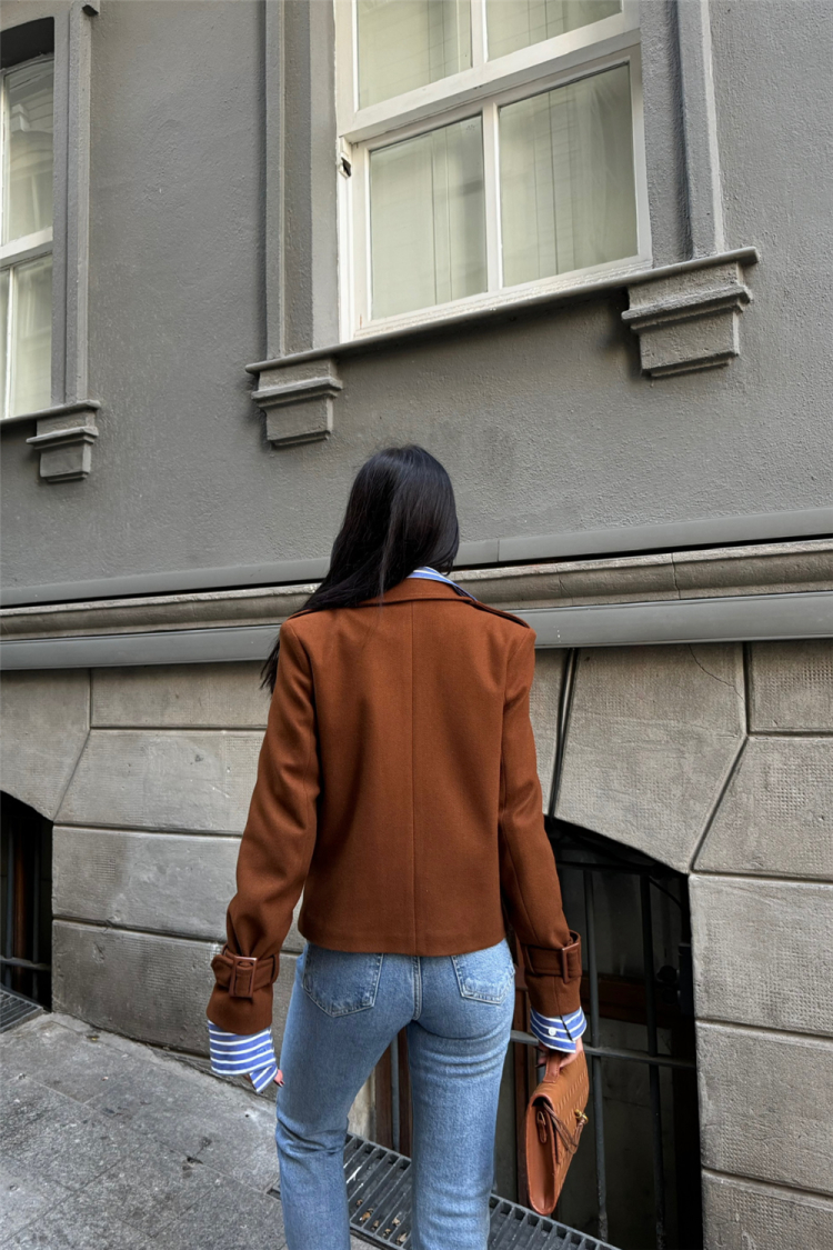 Stamped Button Detail Jacket