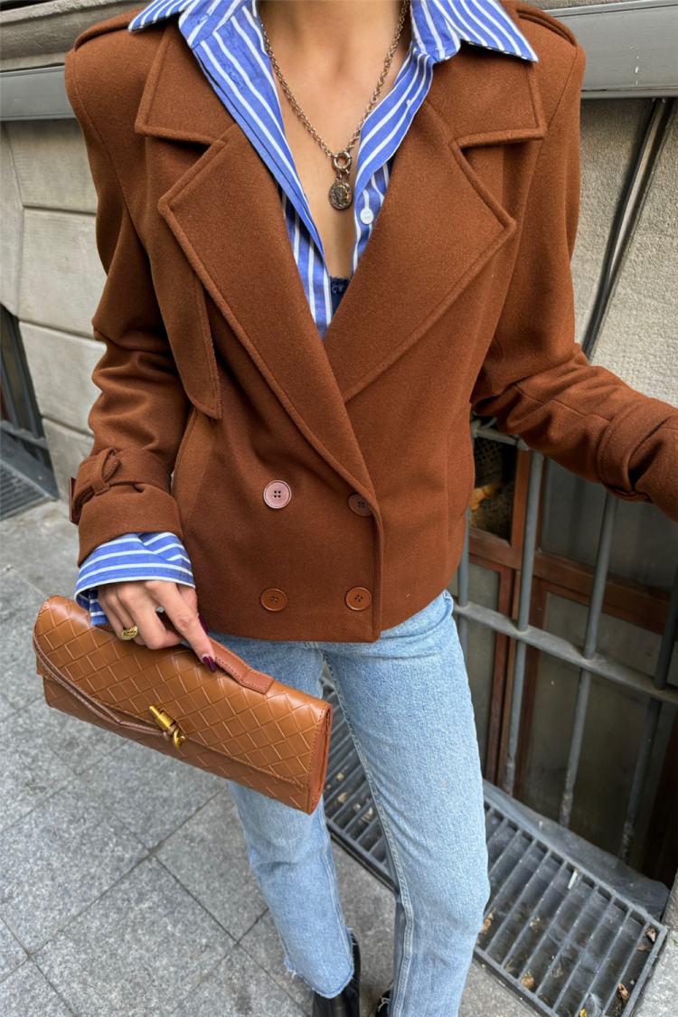 Stamped Button Detail Jacket