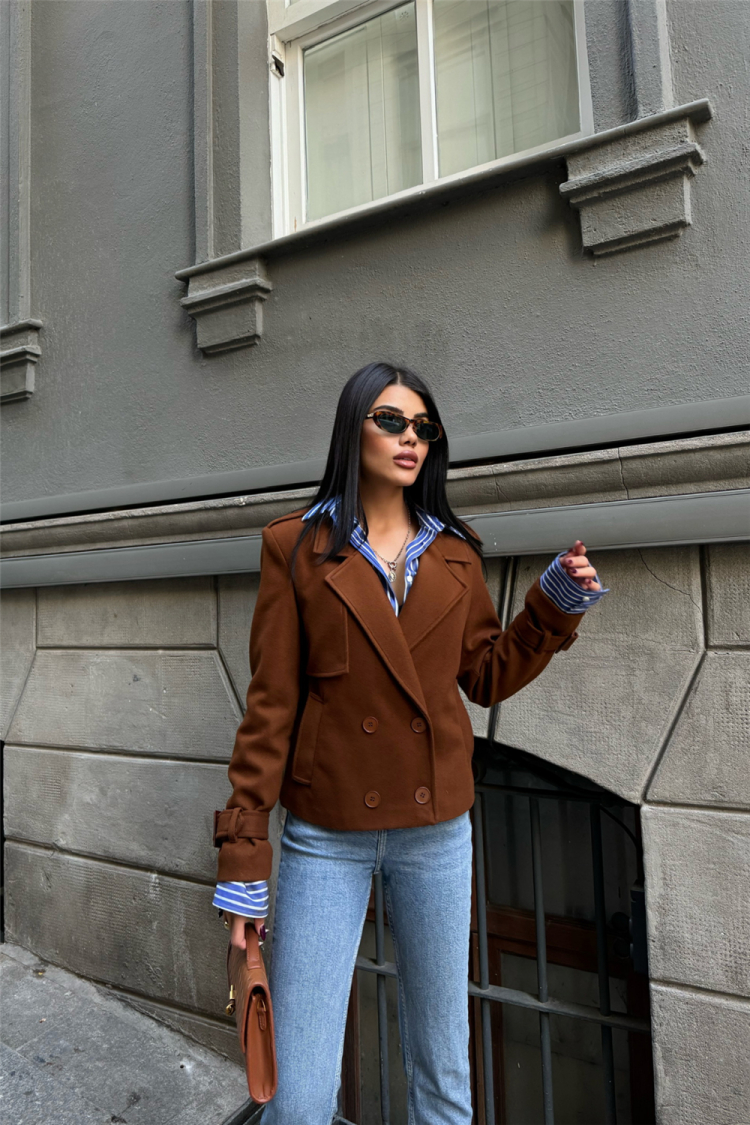 Stamped Button Detail Jacket