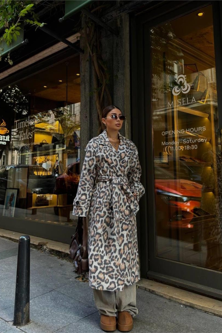 Leopard Coat - Beige