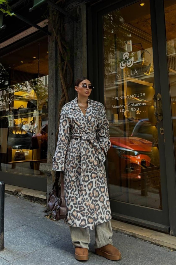 Leopard Coat - Beige