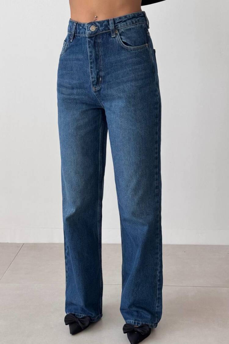 Wide Leg DarkJeans - LACARINO - Globality Store - Women Clothes Wholesale Turkey