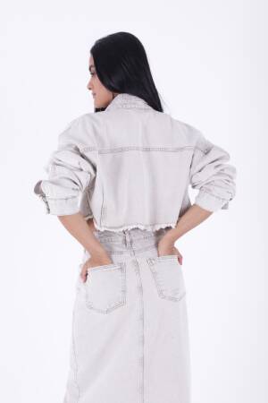 Denim Jacket With Lining Detail - XLove - Globality Store - Women Clothes Wholesale Turkey
