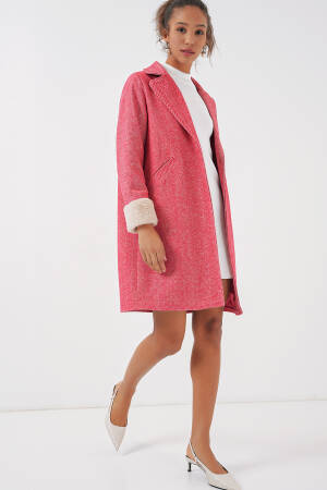 Herringbone Cashmere Coat - Dark - Bigdart - Globality Store - Women Clothes Wholesale Turkey