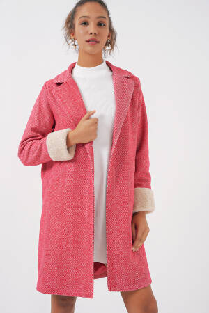 Herringbone Cashmere Coat - Dark - Bigdart - Globality Store - Women Clothes Wholesale Turkey