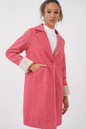 Herringbone Cashmere Coat - Dark - Bigdart - Globality Store - Women Clothes Wholesale Turkey