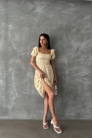 Boat Neck Chest Gimp Dress - Topshow - Globality Store - Women Clothes Wholesale Turkey