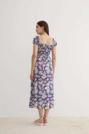 Women's Floral Patterned Slit Dress - Levure - Globality Store - Women Clothes Wholesale Turkey