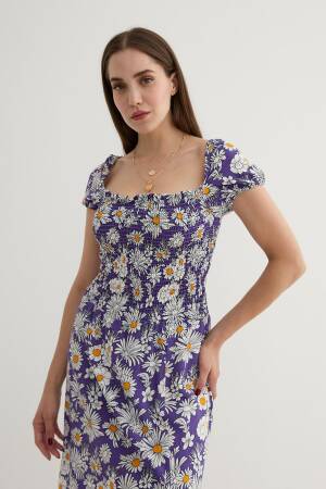Women's Floral Patterned Slit Dress - Levure - Globality Store - Women Clothes Wholesale Turkey