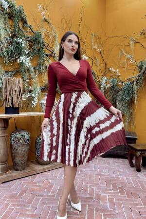 Chiffon Satin Knit Dress - STEPS - Globality Store - Women Clothes Wholesale Turkey