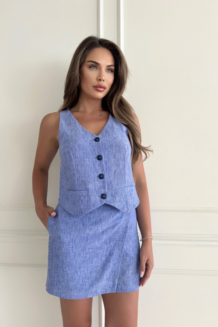 Linen Vest - STEPS - Globality Store - Women Clothes Wholesale Turkey