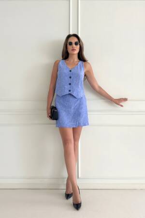 Linen Vest - STEPS - Globality Store - Women Clothes Wholesale Turkey