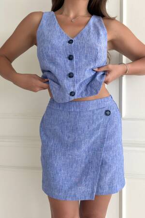 Linen Vest - STEPS - Globality Store - Women Clothes Wholesale Turkey