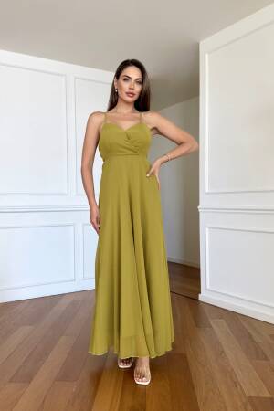 Strappy Stone Double Breasted Chiffon Dress - STEPS - Globality Store - Women Clothes Wholesale Turkey