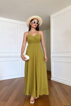 Strappy Stone Double Breasted Chiffon Dress - STEPS - Globality Store - Women Clothes Wholesale Turkey