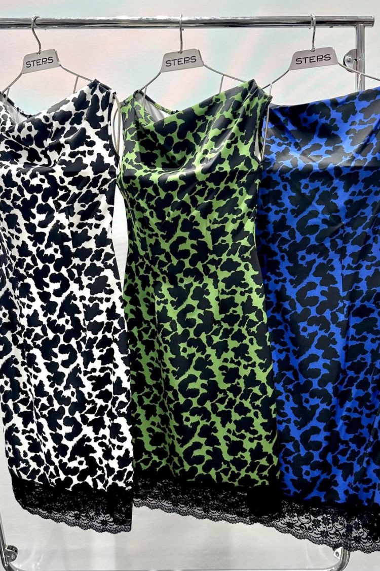 Off Shoulder Printed Dress - STEPS - Globality Store - Women Clothes Wholesale Turkey