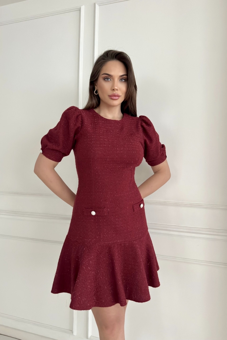 Chanel Dress With Pleated Sleeves And Flounce Skirt