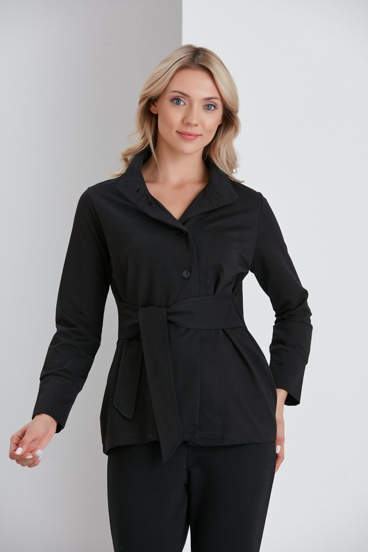 Waist Belted Sweatshirt Jacket - Sortie Collection - Globality Store - Women Clothes Wholesale Turkey