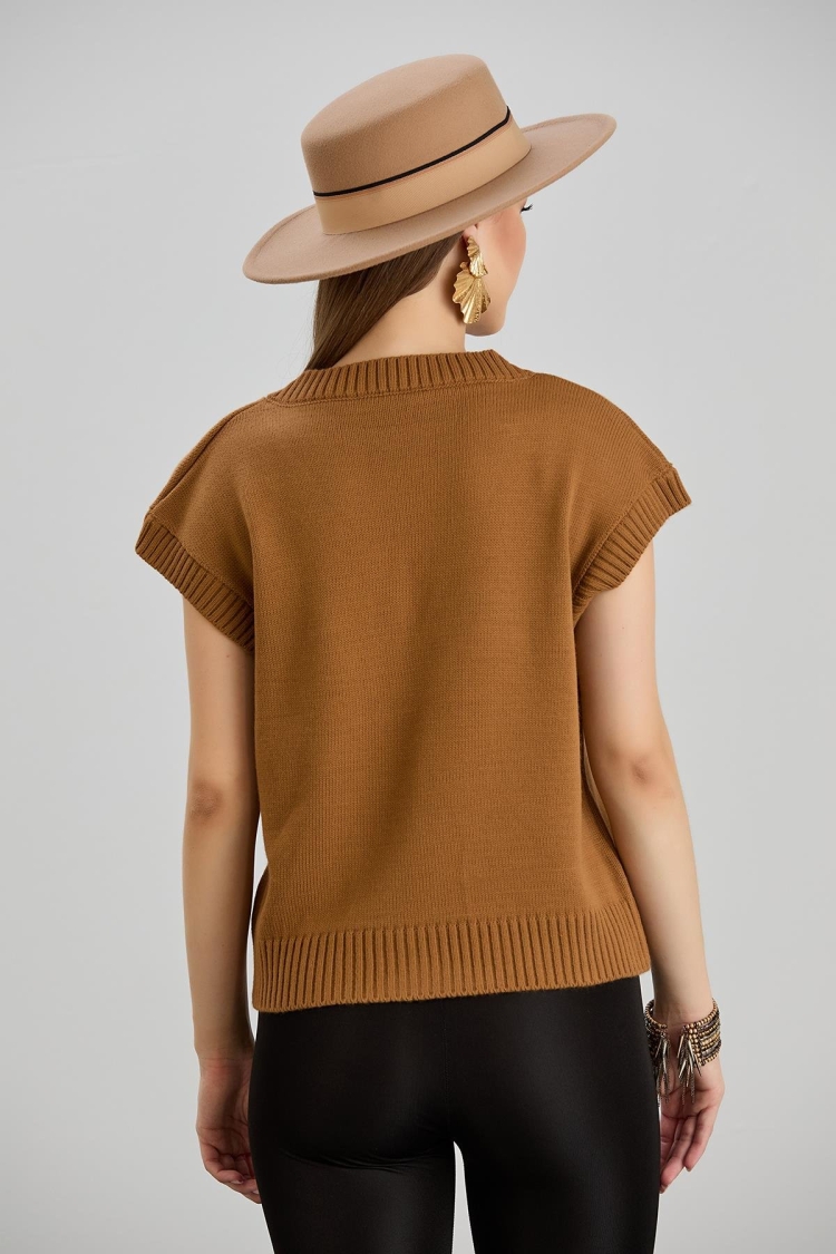 V Neck Sweater - Soil