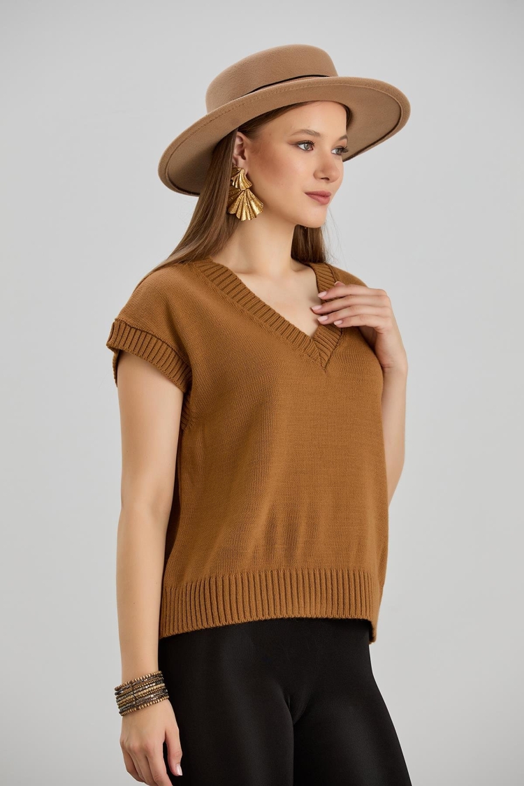 V Neck Sweater - Soil