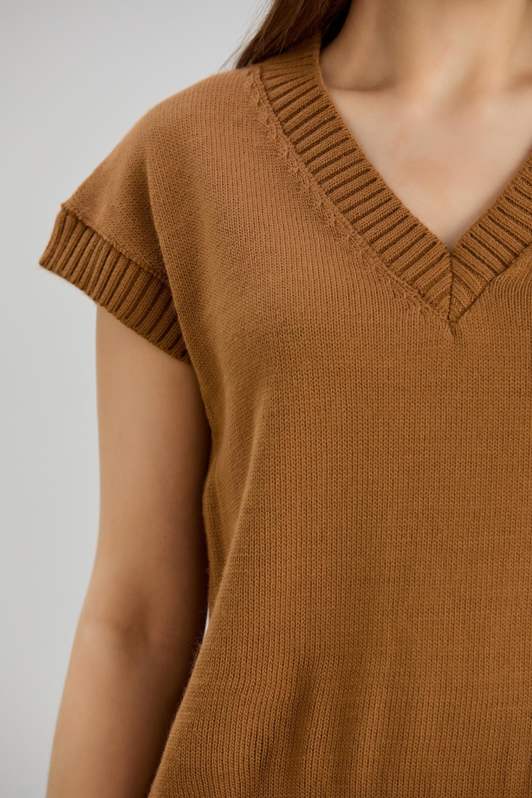 V Neck Sweater - Soil