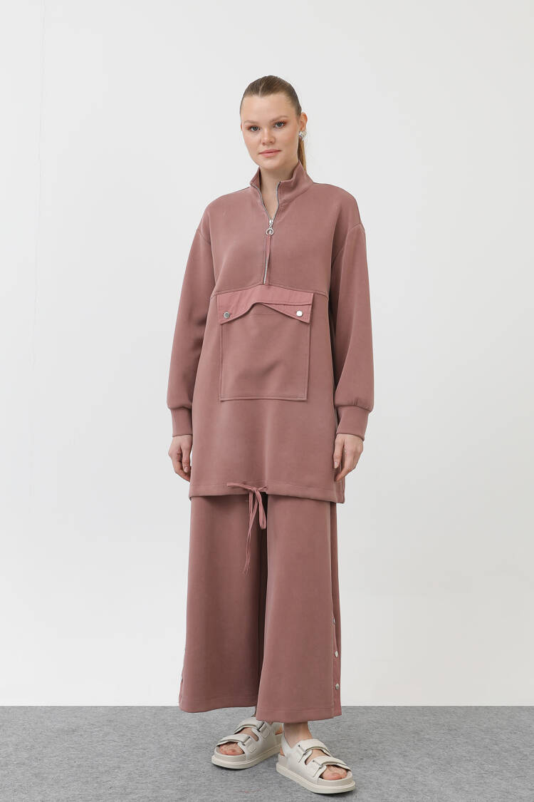 Pocket Detailed Zipper Suit - Puane - Globality Store - Women Clothes Wholesale Turkey