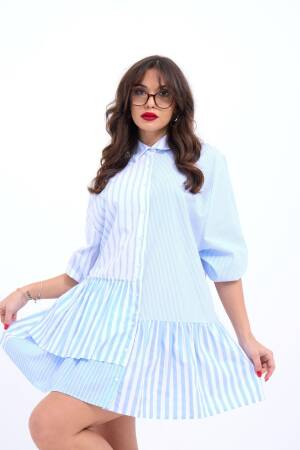 Dress - Blue - Fame - Globality Store - Women Clothes Wholesale Turkey