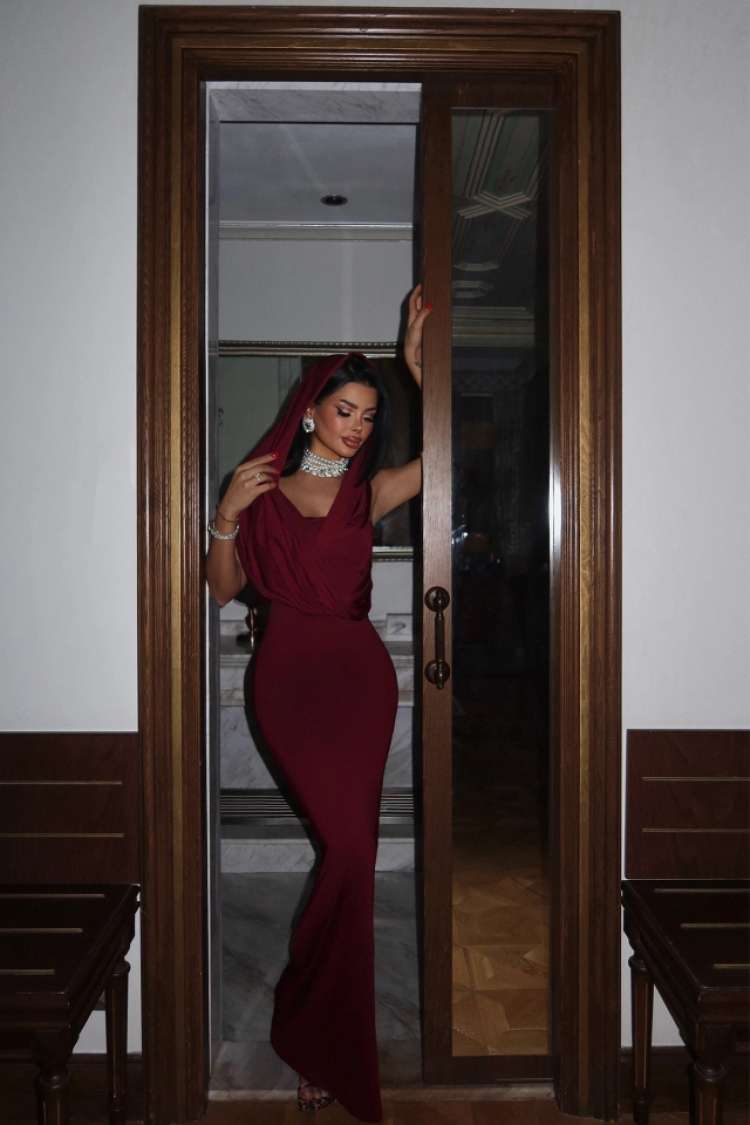 Burgundy Basic Long Dress