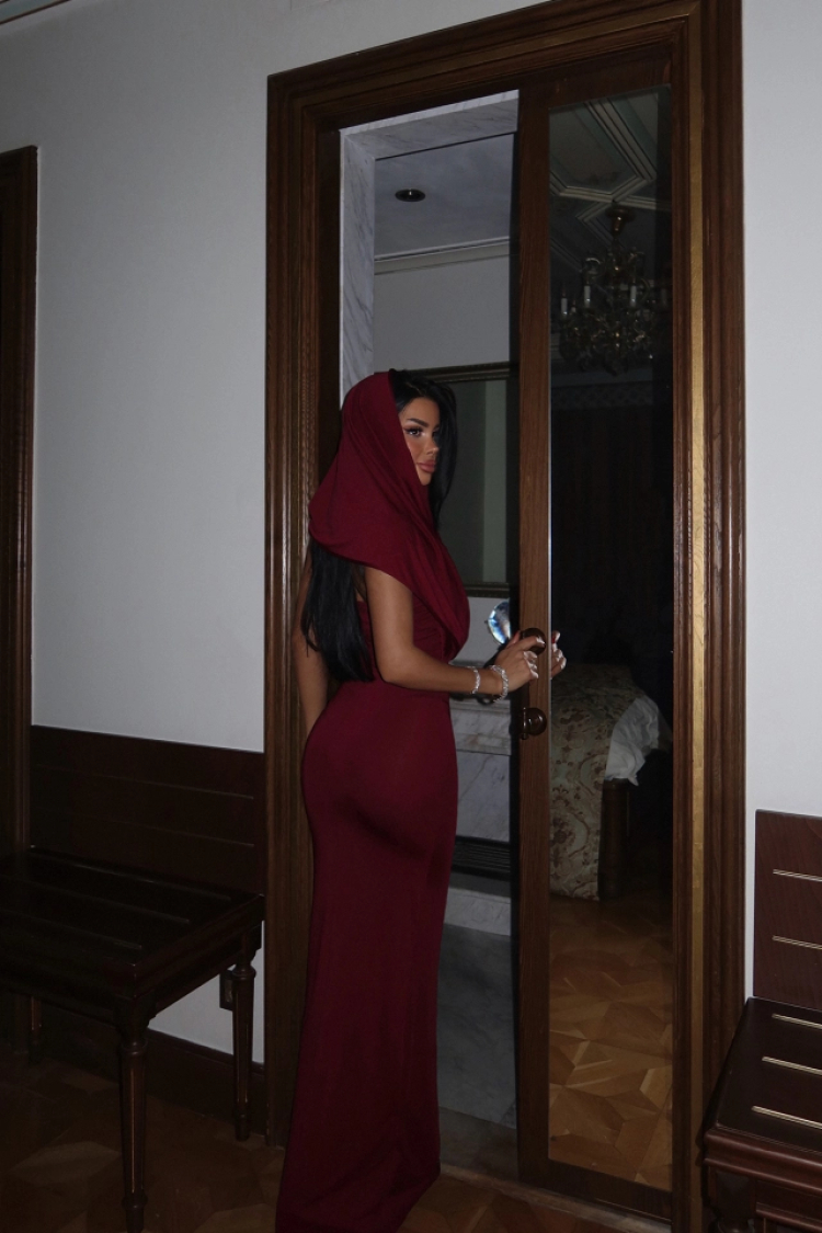 Burgundy Basic Long Dress