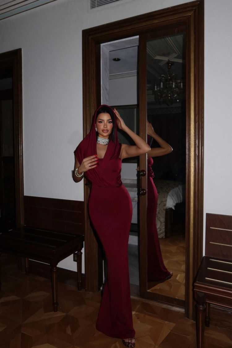 Burgundy Basic Long Dress